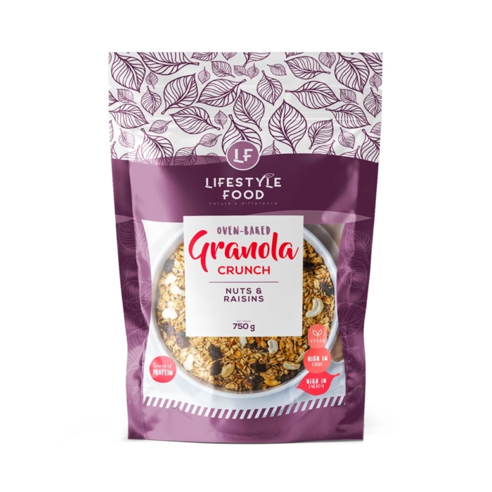 Lifestyle Food Granola Crunch No Added Sugar Nuts & Raisins - 750g