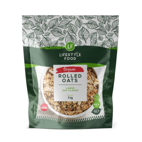 Lifestyle Food Organic Rolled Oats Large Flakes Value Pack - 1kg